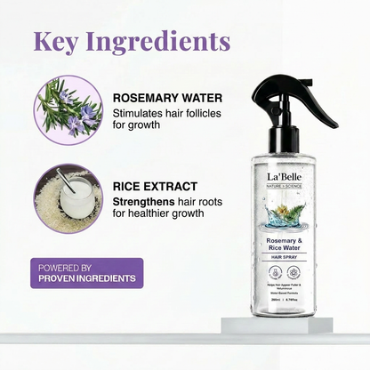 La'Belle Hair Growth Tonic Spray | Rosemary Water & Rice Water Extract