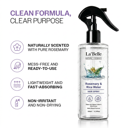La'Belle Hair Growth Tonic Spray | Rosemary Water & Rice Water Extract